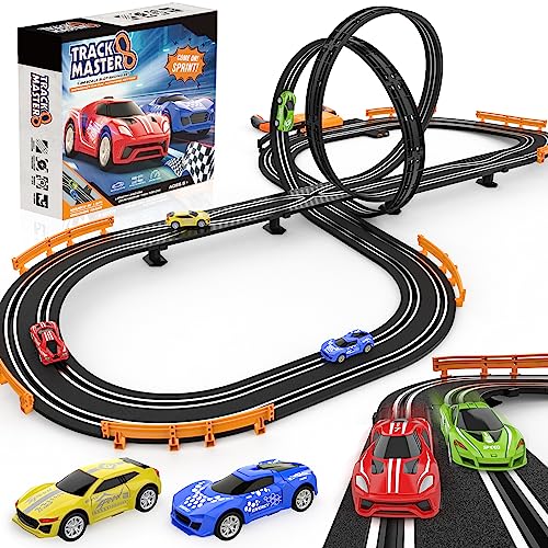 Race Car Track with 4 High-Speed Slot Cars